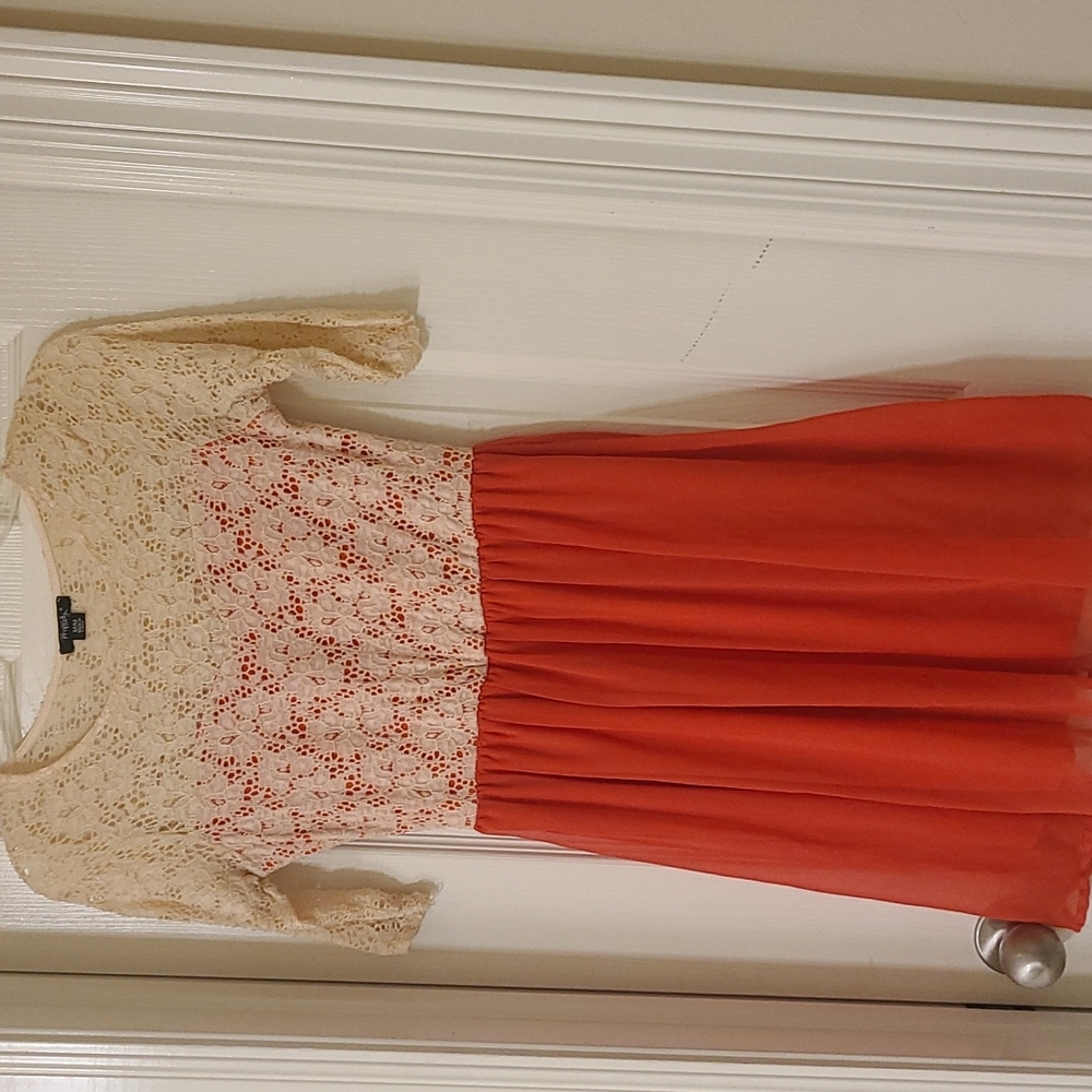 Rhapsody orange and tan dress size Medium